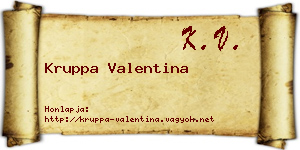 Kruppa Valentina névjegykártya